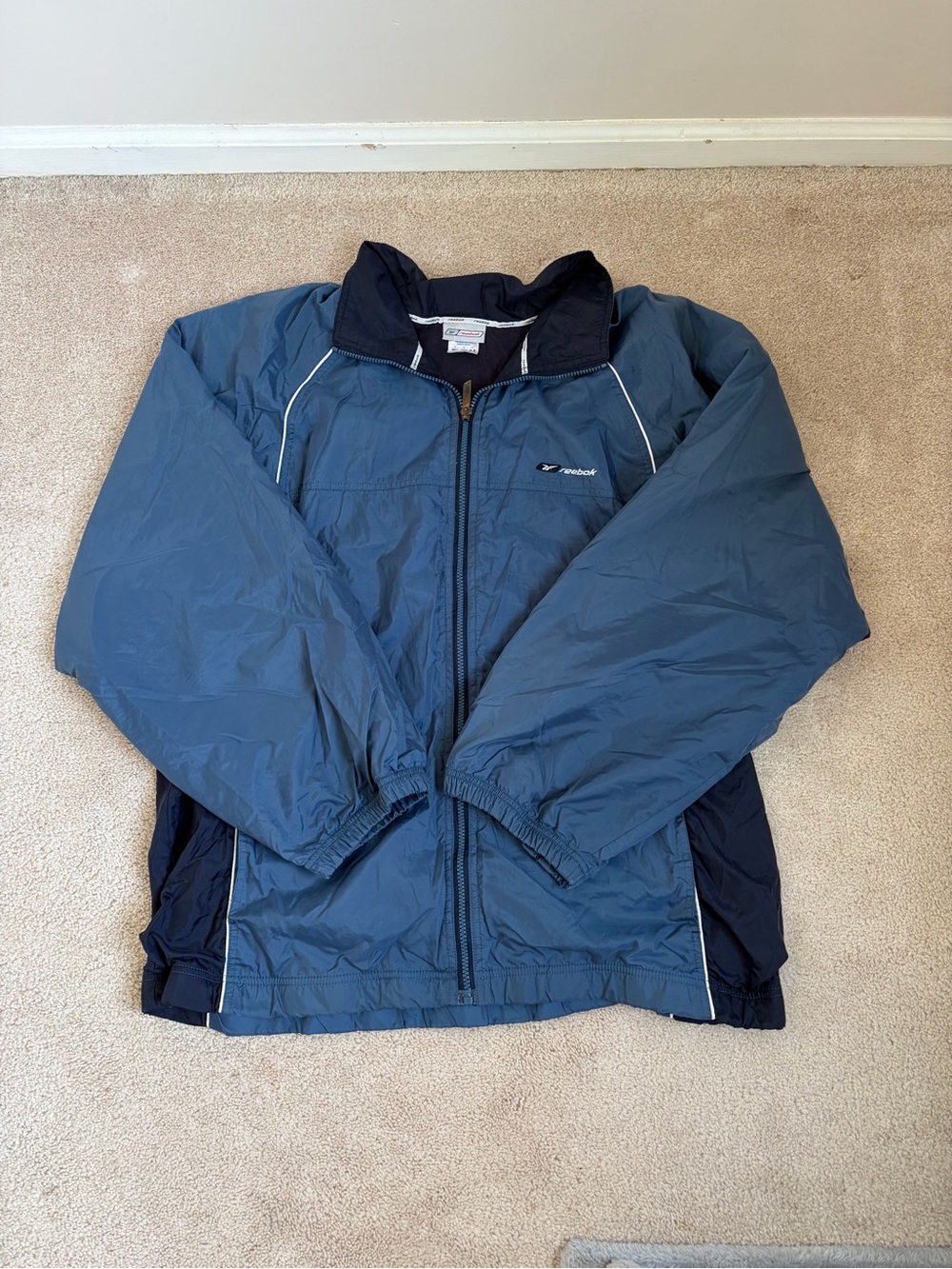 Vintage Reebok Men's Blue Zip-zip Windbreaker